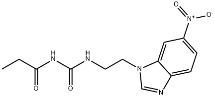 Propanamide, N-[[[2-(6-nitro-1H-benzimidazol-1-yl)ethyl]amino]carbonyl]- Structural