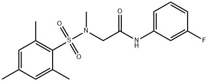 N-(3-fluorophenyl)-N~2~-methyl-N~2~-[(2,4,6-trimethylphenyl)sulfonyl]glycinamide Structural