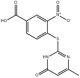 Benzoic acid, 4-[(1,6-dihydro-4-methyl-6-oxo-2-pyrimidinyl)thio]-3-nitro- Structural