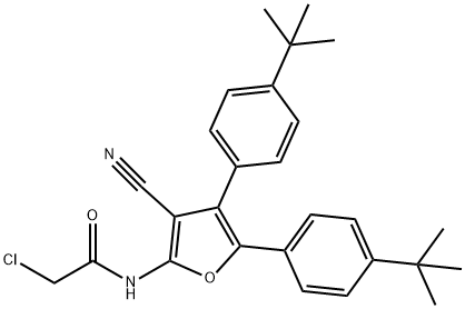 Acetamide, 2-chloro-N-[3-cyano-4,5-bis[4-(1,1-dimethylethyl)phenyl]-2-furanyl]- Structural