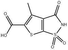 Thieno[3,2-d]isothiazole-5-carboxylic acid, 2,3-dihydro-4-methyl-3-oxo-, 1,1-dioxide Structural