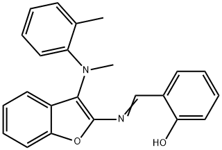 Phenol, 2-[[[3-[methyl(2-methylphenyl)amino]-2-benzofuranyl]imino]methyl]- Structural