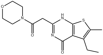 Thieno[2,3-d]pyrimidin-4(1H)-one, 5-ethyl-6-methyl-2-[2-(4-morpholinyl)-2-oxoethyl]- Structural