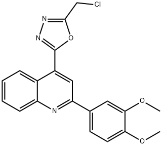Quinoline, 4-[5-(chloromethyl)-1,3,4-oxadiazol-2-yl]-2-(3,4-dimethoxyphenyl)- Structural