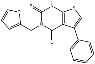 Thieno[2,3-d]pyrimidin-4(1H)-one, 3-(2-furanylmethyl)-2,3-dihydro-5-phenyl-2-thioxo- Structural