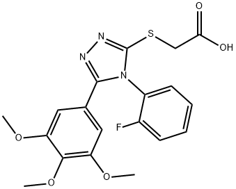 Acetic acid, 2-[[4-(2-fluorophenyl)-5-(3,4,5-trimethoxyphenyl)-4H-1,2,4-triazol-3-yl]thio]- Structural