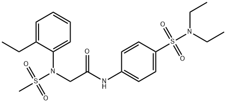 N-[4-(diethylsulfamoyl)phenyl]-N~2~-(2-ethylphenyl)-N~2~-(methylsulfonyl)glycinamide Structural