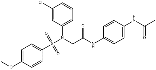 N-[4-(acetylamino)phenyl]-N~2~-(3-chlorophenyl)-N~2~-[(4-methoxyphenyl)sulfonyl]glycinamide Structural