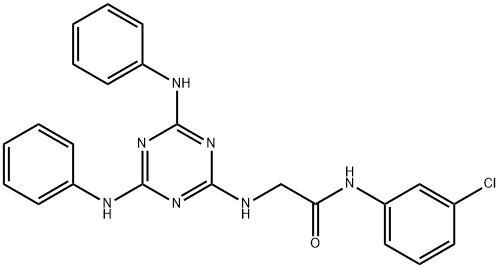 N~2~-[4,6-bis(phenylamino)-1,3,5-triazin-2-yl]-N-(3-chlorophenyl)glycinamide Structural