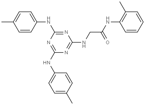N~2~-{4,6-bis[(4-methylphenyl)amino]-1,3,5-triazin-2-yl}-N-(2-methylphenyl)glycinamide Structural