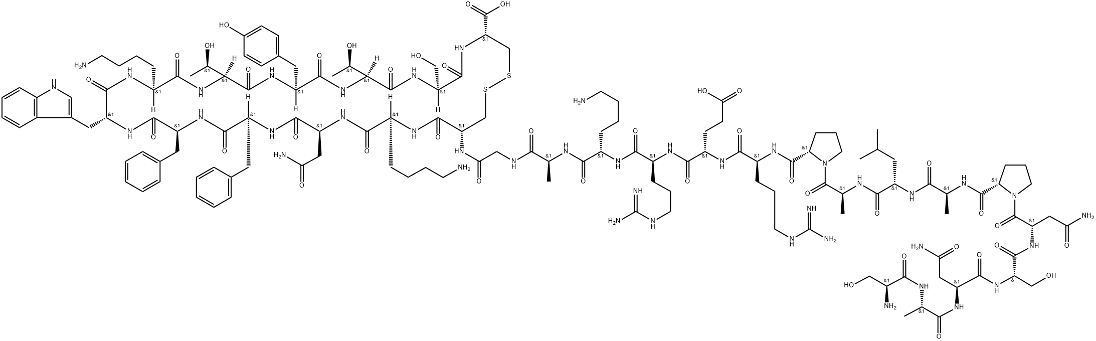 (LEU8,D-TRP22,TYR25)-SOMATOSTATIN 28 Structural