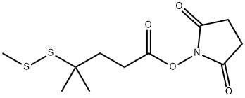 Pentanoic acid, 4-methyl-4-(methyldithio)-, 2,5-dioxo-1-pyrrolidinyl ester Structural