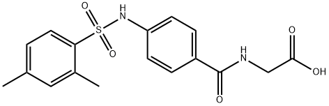 Glycine, N-[4-[[(2,4-dimethylphenyl)sulfonyl]amino]benzoyl]- Structural