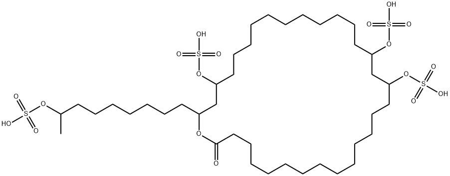 Oxacyclodotriacontan-2-one, 16,18,30-tris(sulfooxy)-32-[8-(sulfooxy)nonyl]- (9CI) Structural