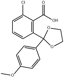 Benzoic acid, 2-chloro-6-[2-(4-methoxyphenyl)-1,3-dioxolan-2-yl]- Structural
