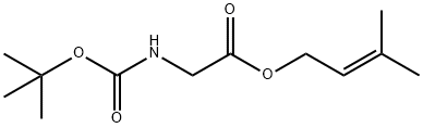 Glycine, N-[(1,1-dimethylethoxy)carbonyl]-, 3-methyl-2-buten-1-yl ester Structural