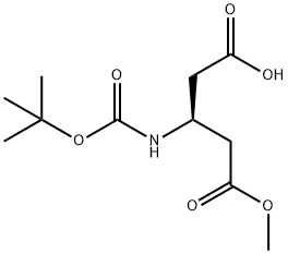 Pentanedioic acid, 3-[[(1,1-dimethylethoxy)carbonyl]amino]-, 1-methyl ester, (3S)- Structural