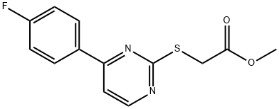 Acetic acid, 2-[[4-(4-fluorophenyl)-2-pyrimidinyl]thio]-, methyl ester Structural