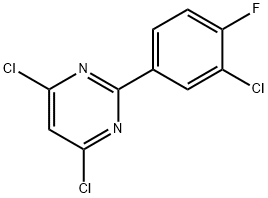 Pyrimidine, 4,6-dichloro-2-(3-chloro-4-fluorophenyl)- Structural