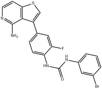 Urea, N-[4-(4-aminothieno[3,2-c]pyridin-3-yl)-2-fluorophenyl]-N'-(3-bromophenyl)- Structural