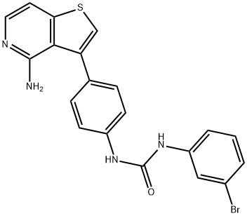 Urea, N-[4-(4-aminothieno[3,2-c]pyridin-3-yl)phenyl]-N'-(3-bromophenyl)- Structural