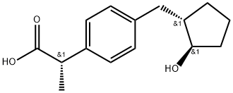 Benzeneacetic acid, 4-[[(1S,2R)-2-hydroxycyclopentyl]methyl]-α-methyl-, (αS)- Structural