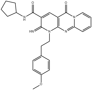 N-cyclopentyl-2-imino-1-[2-(4-methoxyphenyl)ethyl]-5-oxodipyrido[1,2-d:3',4'-f]pyrimidine-3-carboxamide Structural