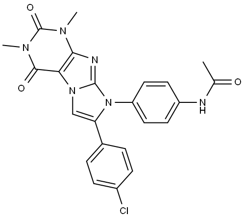 N-[4-[7-(4-chlorophenyl)-2,4-dimethyl-1,3-dioxopurino[7,8-a]imidazol-6-yl]phenyl]acetamide Structural