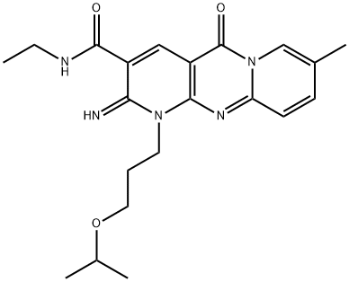 N-ethyl-2-imino-8-methyl-5-oxo-1-(3-propan-2-yloxypropyl)dipyrido[1,2-d:3',4'-f]pyrimidine-3-carboxamide Structural