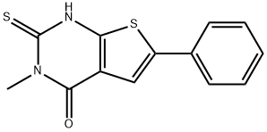 Thieno[2,3-d]pyrimidin-4(1H)-one, 2,3-dihydro-3-methyl-6-phenyl-2-thioxo- Structural