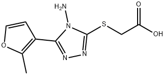 Acetic acid, 2-[[4-amino-5-(2-methyl-3-furanyl)-4H-1,2,4-triazol-3-yl]thio]- Structural