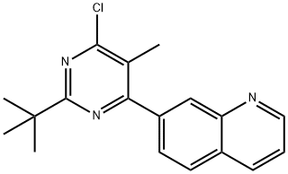 Quinoline, 7-[6-chloro-2-(1,1-dimethylethyl)-5-methyl-4-pyrimidinyl]- Structural