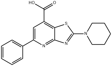 Thiazolo[4,5-b]pyridine-7-carboxylic acid, 5-phenyl-2-(1-piperidinyl)- Structural