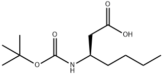 Heptanoic acid, 3-[[(1,1-dimethylethoxy)carbonyl]amino]-, (3R)- Structural