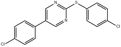 Pyrimidine, 5-(4-chlorophenyl)-2-[(4-chlorophenyl)thio]- Structural