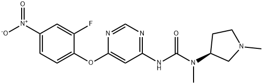 Urea, N'-[6-(2-fluoro-4-nitrophenoxy)-4-pyrimidinyl]-N-methyl-N-[(3S)-1-methyl-3-pyrrolidinyl]- Structural