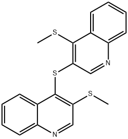 Quinoline, 3-(methylthio)-4-[[4-(methylthio)-3-quinolinyl]thio]- Structural