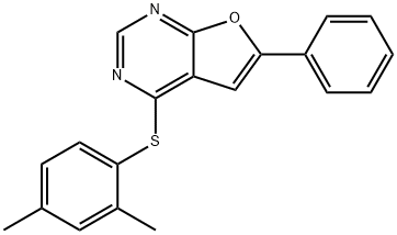 Furo[2,3-d]pyrimidine, 4-[(2,4-dimethylphenyl)thio]-6-phenyl- Structural