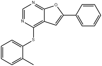 Furo[2,3-d]pyrimidine, 4-[(2-methylphenyl)thio]-6-phenyl- Structural