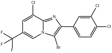 Imidazo[1,2-a]pyridine, 3-bromo-8-chloro-2-(3,4-dichlorophenyl)-6-(trifluoromethyl)- Structural