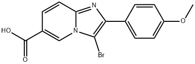 Imidazo[1,2-a]pyridine-6-carboxylic acid, 3-bromo-2-(4-methoxyphenyl)- Structural