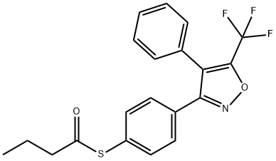 S-(4-(4-phenyl-5-(trifluoromethyl)isoxazol-3-yl)phenyl) butanethioate Structural
