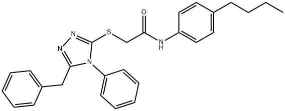 Acetamide, N-(4-butylphenyl)-2-[[4-phenyl-5-(phenylmethyl)-4H-1,2,4-triazol-3-yl]thio]- Structural