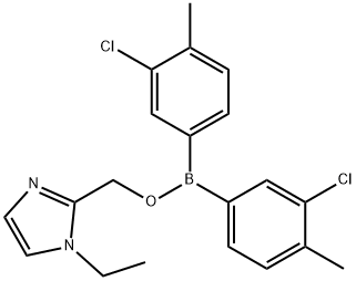 Borinic acid, B,B-bis(3-chloro-4-methylphenyl)-, (1-ethyl-1H-imidazol-2-yl)methyl ester Structural
