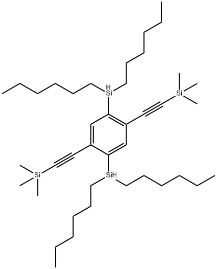 Benzene, 1,4-bis(dihexylsilyl)-2,5-bis[2-(trimethylsilyl)ethynyl]- Structural