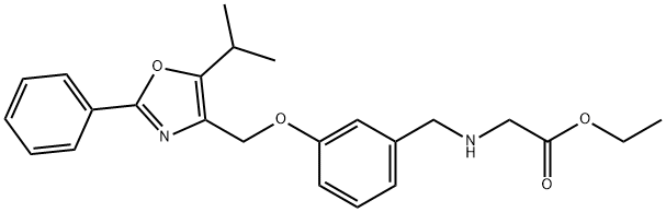 Glycine, N-[[3-[[5-(1-methylethyl)-2-phenyl-4-oxazolyl]methoxy]phenyl]methyl]-, ethyl ester Structural