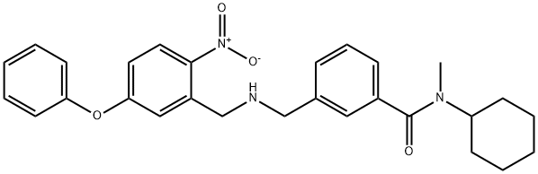 Benzamide, N-cyclohexyl-N-methyl-3-[[[(2-nitro-5-phenoxyphenyl)methyl]amino]methyl]- Structural