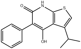 Thieno[2,3-b]pyridin-6(7H)-one, 4-hydroxy-3-(1-methylethyl)-5-phenyl- Structural