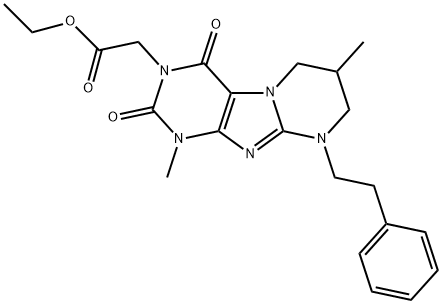 ethyl 2-[1,7-dimethyl-2,4-dioxo-9-(2-phenylethyl)-7,8-dihydro-6H-purino[7,8-a]pyrimidin-3-yl]acetate Structural