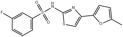 Benzenesulfonamide, 3-fluoro-N-[4-(5-methyl-2-furanyl)-2-thiazolyl]- Structural